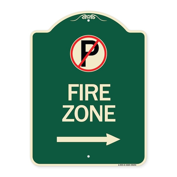 Signmission No Parking Symbol and Right Arrow Heavy-Gauge Aluminum Architectural Sign, 24" x 18", G-1824-24654 A-DES-G-1824-24654 - main
